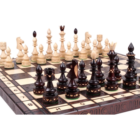 Chess the Game - Handgemaakt GROOT houten schaakspel - Mooie, unieke details!