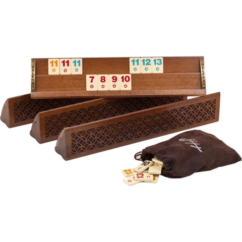Handgemaakte Rummy Speelset - Okey - Luxe uitgave - Inclusief Tas - Rummi