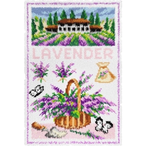 KNOOPKLEED Orchidea - LAVENDEL - inclusief knoophaak - afmeting 50 x 75 cm