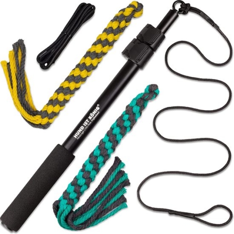 Professionele prikkelende hengel honden, de ideale hondenbezigheid. Hondenspeelgoed Angel voor outdoor training. Interactief de hond bevorderen. Met vervangingskabel en touw.
