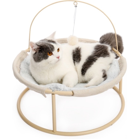 Happyment® Luxe dierenmand - Kattenmand - Kattenbed - Hondenmand - Pluche - Beige - 45CM - Black friday - Sinterklaas - Kerstcadeau