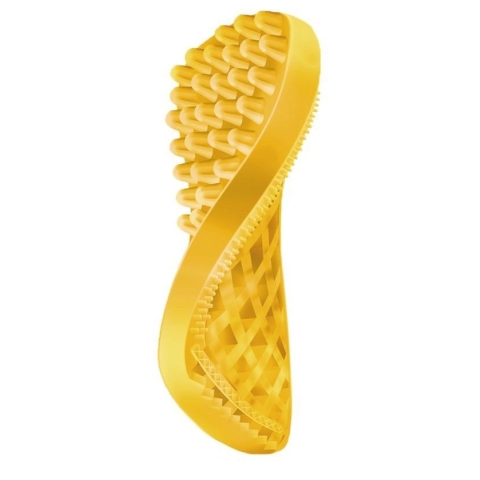 Pet+Me Dog Short Hair Brush – Hondenborstel – 4-in-1 Dierenborstel – 100% Pure siliconen – Geadviseerd door dierenartsen – Geel