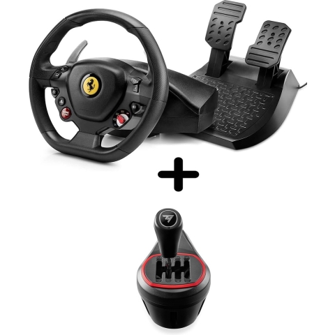 Thrustmaster T80 Ferrari 488 GTB Edition + TH8S Shifter + Racestuur + Pedalen - PS5 - PS4 - Windows