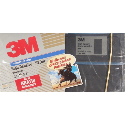 3M High Density 3.5" Diskettes 20 Pack IBM Formatted DS HD Floppy Diskettes / Imation Floppy Diskettes Met Opbergbox