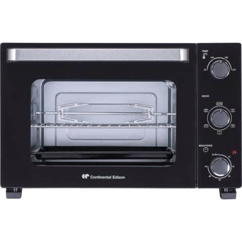 CONTINENTAL EDISON CEMF35B4 - Elektrische mini-oven 35L zwart - 1500W - Draaispit, Natuurlijke convectie