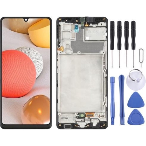 Origineel LCD-scherm en digitizer volledige montage met frame voor Samsung Galaxy A42 5G SM-A426 (zwart)
