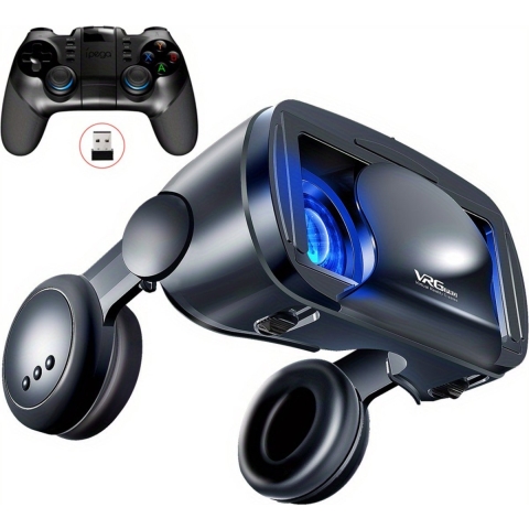 VR Bril - Virtual Reality Bril - Met Controllers USB - Met Headset - Verstelbaar - Telefoon
