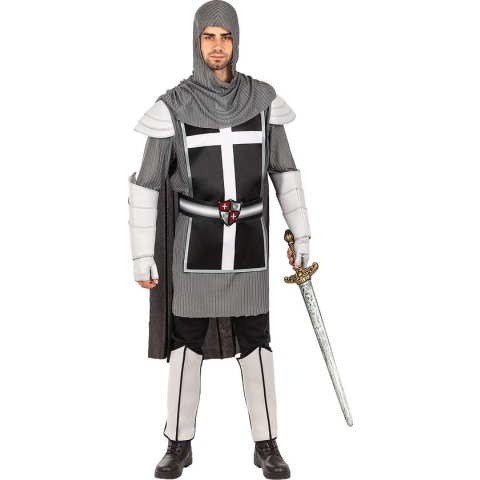 Funidelia | Middeleeuws Ridderkostuum Deluxe Voor voor mannen - Middeleeuwse, Middeleeuwen, Ridder, Knight - Kostuum voor Volwassenen Accessoire verkleedkleding en rekwisieten voor Halloween, carnaval & feesten - Maat XL - Grijs / Zilver