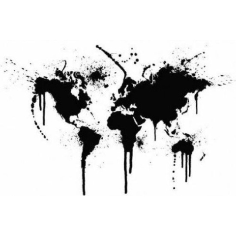 Wereldkaart Artistieke Spots - Poster 120x80