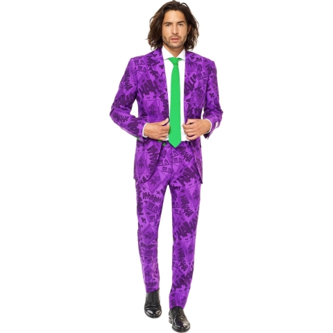 OppoSuits The Joker™ - Mannen Kostuum - Paars - Halloween - Maat 46
