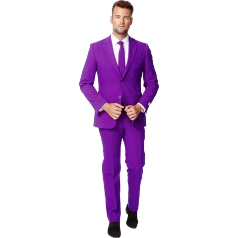 OppoSuits Purple Prince - Mannen Kostuum - Paars - Feest - Maat 52