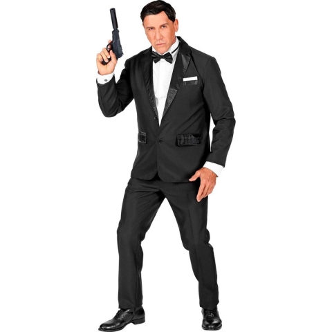 Widmann - James Bond Kostuum - 007 Bond Smoking - Man - Zwart - Medium - Carnavalskleding - Verkleedkleding