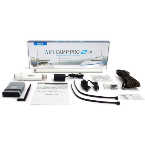 Alfa Network WiFi Camp Pro 2V2 WiFi versterking & Hotspot - voor de camper, caravan, boot, tuin en boerderij