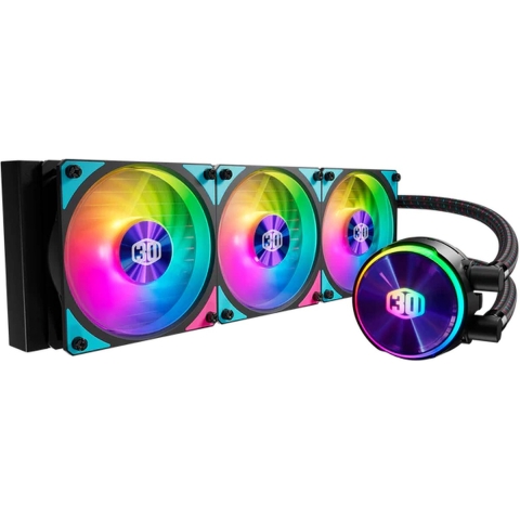Cooler Master MasterLiquid PL360 Flux 30th Anniversary Edition AIO waterkoeler - 3 x 120 mm ARGB fans, 360 mm radiator, Intel: 1700 / 1200 / 2066 / 115X / 2011-3 AMD: AM5 / AM4 / AM3(+) / AM2(+) / TR4