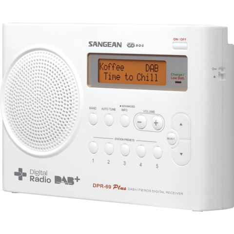 Sangean DPR-69+ - Draagbare radio met DAB+ - Wit