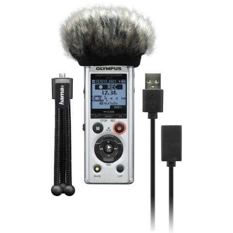 Olympus LS-P1 Podcaster Kit w/ mini Tripod/Windscreen/Cable