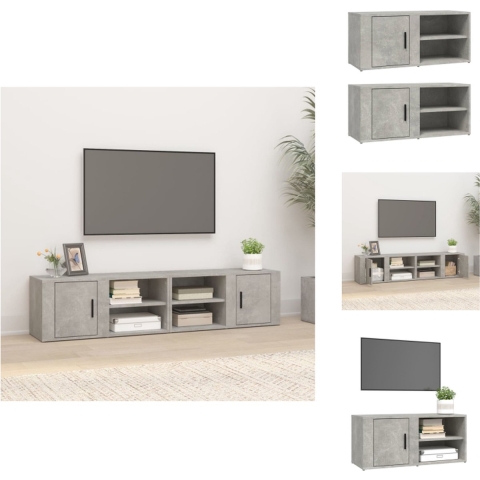vidaXL Televisiekast Betongrijs - TV-meubelen - 80 x 31.5 x 36 cm - Bewerkt hout - Kast