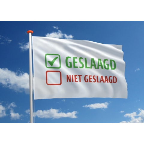Geslaagdvlag: 'Geslaagd - Niet geslaagd' - 120x180 cm