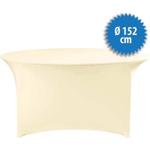 Cover Up Tafelrok Stretch - Ø152cm - Incl. Topcover - Ecru