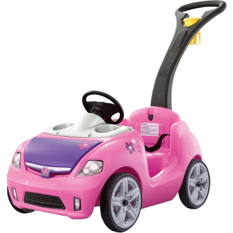 Step2 Whisper Ride Loopwagen in Roze - Duwauto / Loopauto met duwstang - Voor kinderen vanaf 1,5 jaar