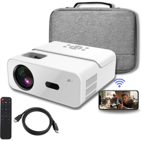 Reevi - 2023 Model 4K Support - Mini beamer - Streamen vanaf je smartphone IOS&Android - 9750 Lumen - Projector - Incl Hdmi kabel & 2 ingebouwde speakers
