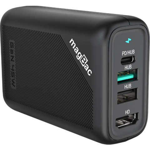 NÖRDIC DOCK-170 Dockingstation 4 poorts - 45W GaN snelladen - USB-C - HDMI 4K60Hz - USB-C 5Gbps