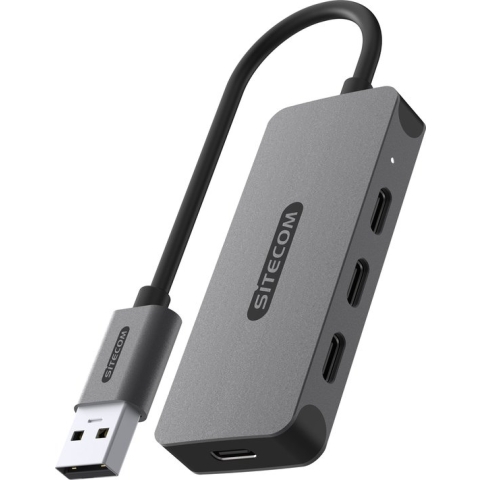 Sitecom - USB-A to 4x USB-C Hub- Zet één USB-A poort van je notebook om in 4 supersnelle USB-C poorten