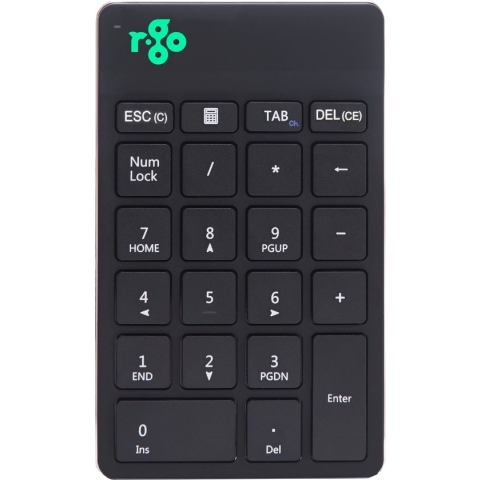 R-Go Numpad Break, Bluetooth 5.0, Met pauzesoftware, Numeriek toetsenbord, Oplaadbaar, Zwart