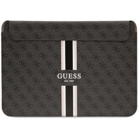 Guess 4G Printed Stripe Sleeve voor o.a. Apple MacBook (13"/14") - Grijs