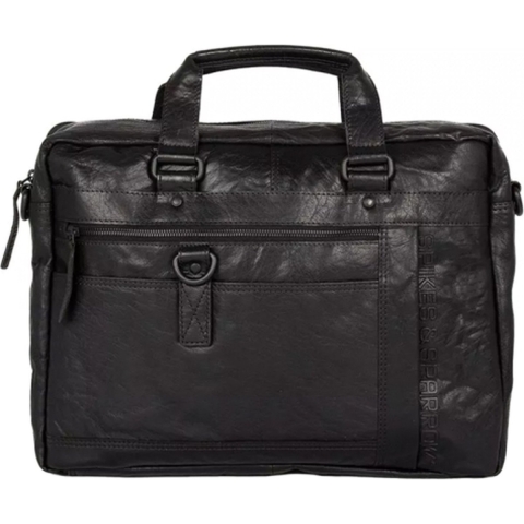 Spikes & Sparrow Laptoptas / Werktas / Aktetas - 15.6 inch - Leer - Viper - Zwart