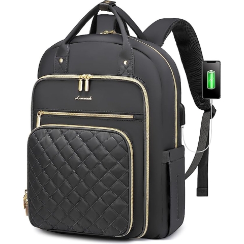 Laptop Rugzak Vrouwen 15,6 Inch, Rugzak Vrouwen, Rugzak Tas voor School College Werk Reizen Universiteit, Waterbestendige Commuter Bag met USB Opladen Port, Dames Rugzakken