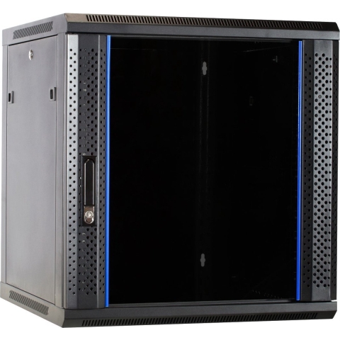 DSIT 12U wandkast / serverbehuizing ongemonteerd met glazen deur 600x600x635mm (BxDxH)