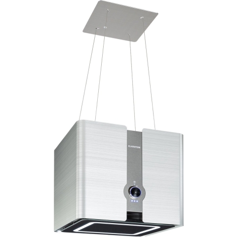 Klarstein Futurelight Smart Eilandkap Afzuigkap - App Bediening - Vrijhangend - Recirculatie - 3 Standen - 420 M³/H - 200 W - LED-Verlichting - EEK C - Incl. Vetfilter En 2 Actieve Koolfilters - Wifi - Touch Bediening - Roestvrij Staal - Zilver
