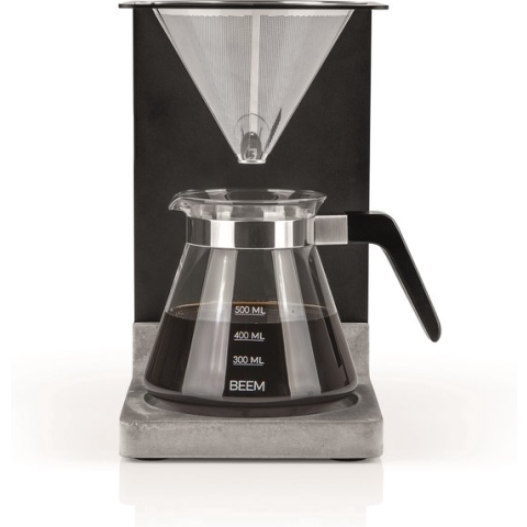 BEEM Pour Over Koffiemaker – 500ML – 4-kops – duurzame RVS filter - Cafetière