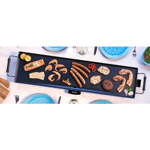 Elektrische XXL Grillplaat, Tafelgrill met antiaanbaklaag, 1800W, zwart