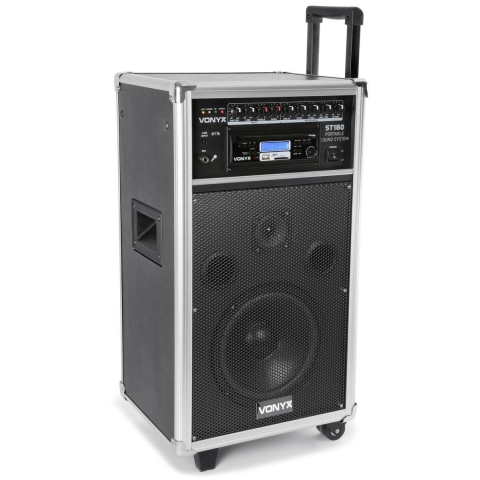 Mobiele speaker - Vonyx ST180 portable speaker met Bluetooth en draadloze microfoons - 450W