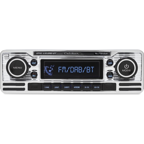 Caliber Autoradio met Bluetooth - USB, SD, AUX, FM - 1 DIN - Enkel DIN - Retro Oldtimer Look - Handsfree bellen (RMD120BT)