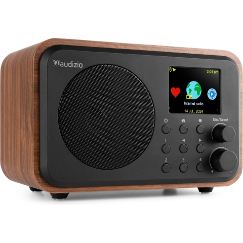 DAB radio - Audizio Vicenza - DAB / DAB+ en Internet radio met Bluetooth - WIFI - Accu - Zwart / Hout