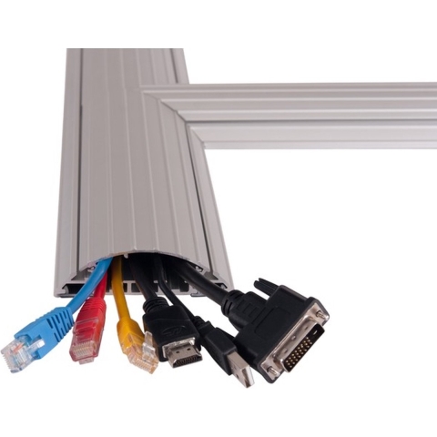 Qbryte - Kabelgoot V2 - aluminium - scharnierende deksel - 90 cm - antislip - boren niet nodig