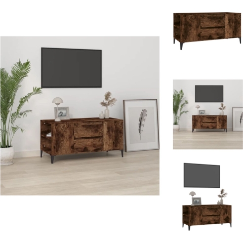 vidaXL TV-meubel Urban - Industrieel - 102 x 44.5 x 50 cm - Gerookt eiken - Kast