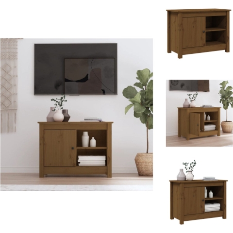 vidaXL TV-meubel Hothonia - Hout - 70 x 36.5 x 52 cm - Honingbruin - Kast