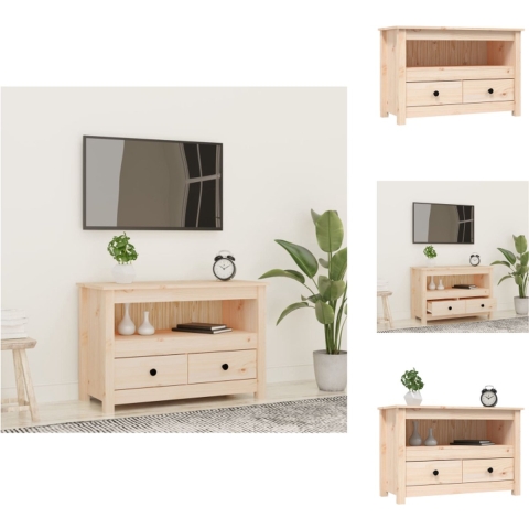 vidaXL Tv-meubel - Grenenhout - 79 x 35 x 52 cm - Landelijke stijl - Kast