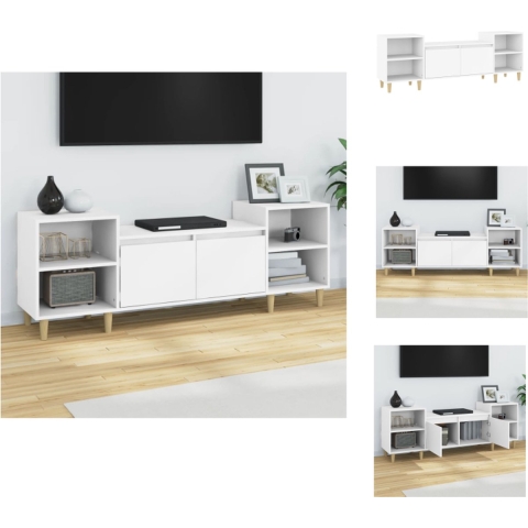 vidaXL Televisiekast - Tv-meubel - 160x35x55 cm - Wit - Kast