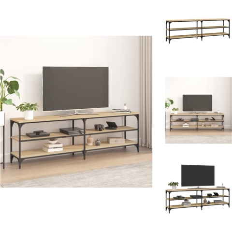 vidaXL TV-meubel Industrieel - 160 x 30 x 50 cm - Sonoma eiken - Duurzaam hout en ijzer - Kast