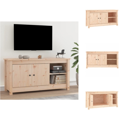 vidaXL TV-meubel Grenenhout - 103 x 36.5 x 52 cm - Stabiel frame - Kast