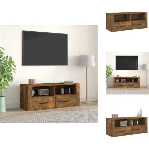 vidaXL Classic TV-meubel - 100 x 35 x 40 cm - Gerookt eiken - Kast