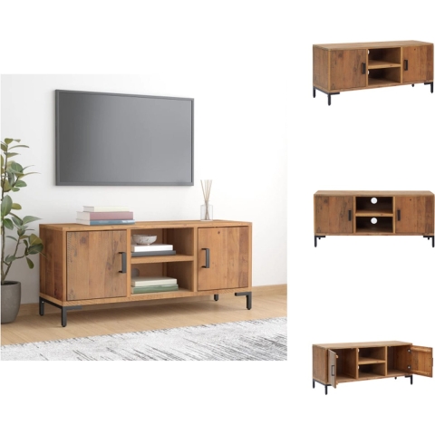vidaXL Tv-meubel - Vintage industriële stijl - 110 x 35 x 48 cm - Massief grenen - Kast