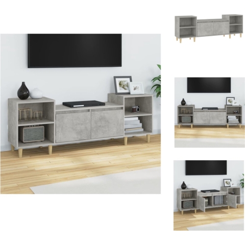 vidaXL TV-meubel Betongrijs 160x35x55 cm - Stevig en praktisch - Kast