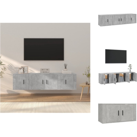 vidaXL Tv-meubelset Betongrijs - 80x34.5x40cm - 2x40x34.5x40cm - Kast