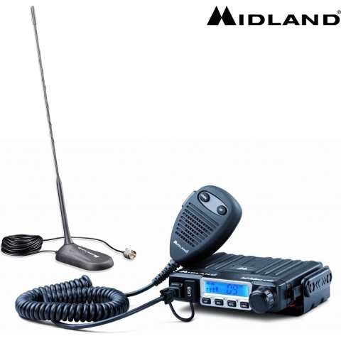 Midland M-Mini USB + MC45 magneet antenne - CB Radio - CB Voordeelset - AM/FM - 12 Volt - 27 MHz - Plug and play - Sigarettenaansteker plug